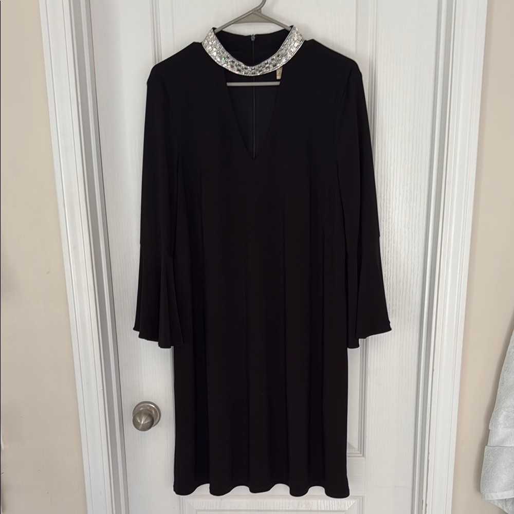 Black Dress with Silver Neckline